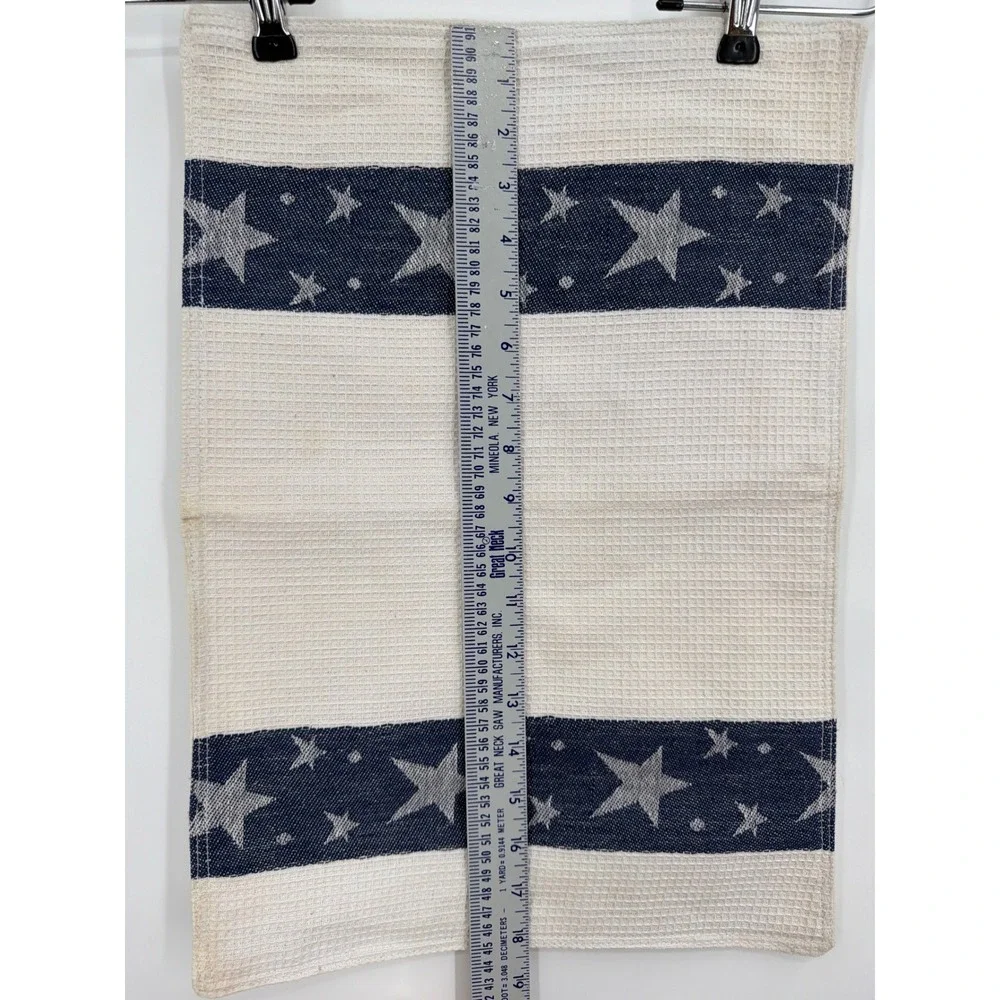 Patriotic Waffle Weave Placemat & Hanging Tissue Ball Decor Stars Stripes July 4